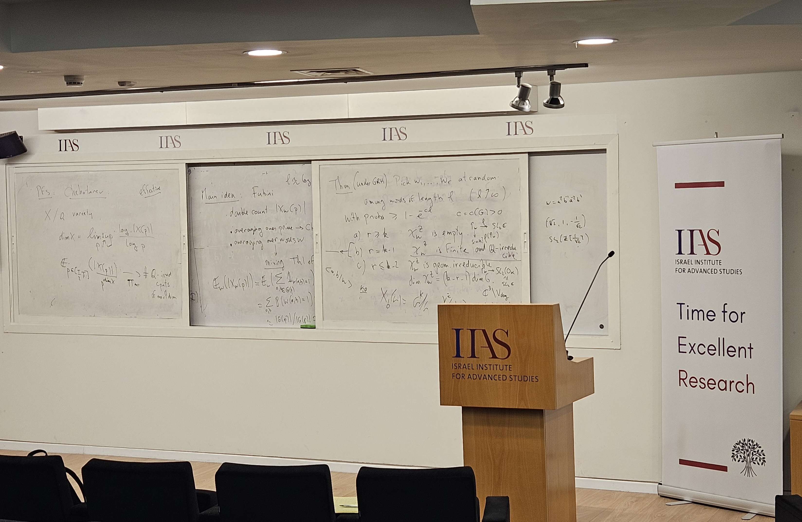Whiteboard notes from Oxford University speaker Emmanuel Breuillard; Uniform expansion for finite simple groups 